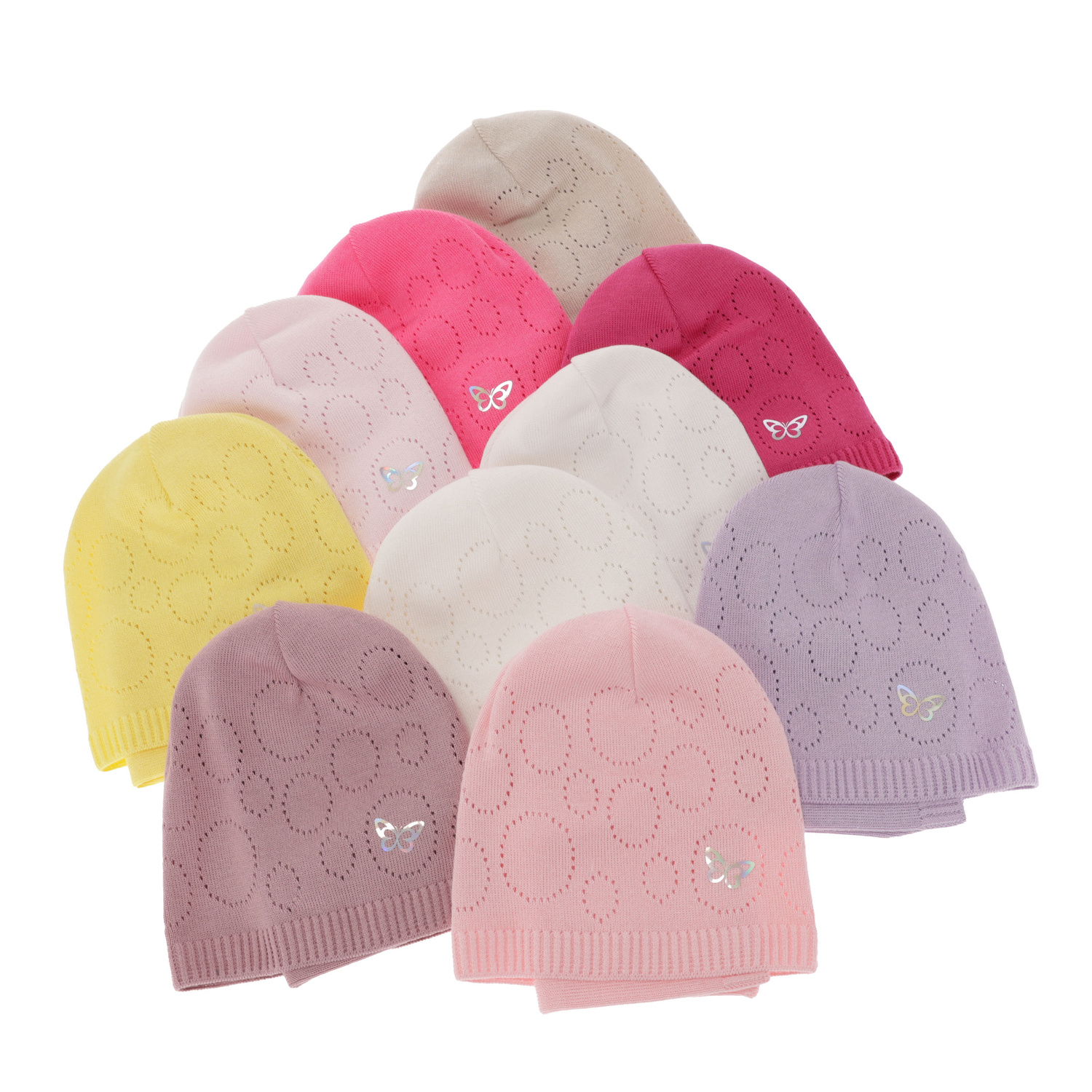 Flicka höst/vår set: mössa och tubhalsduk, beige, med bomull, Amarilla