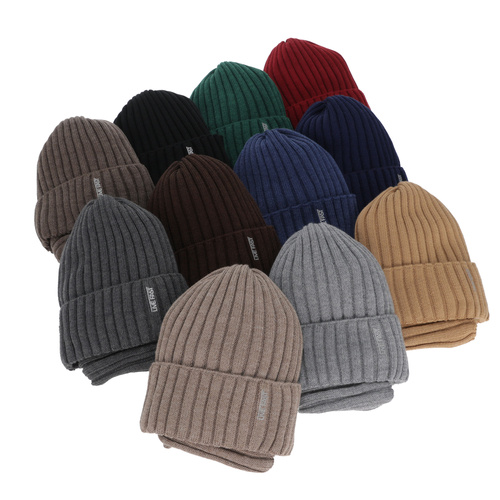 Pojke vinter set: mössa och tubhalsduk, brun, med merinull, fodrad med fleece, Banasko