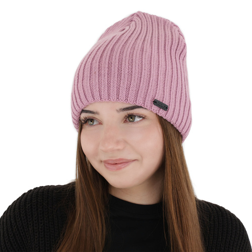Dam vintermössa, rosa, med merinull, Soletta