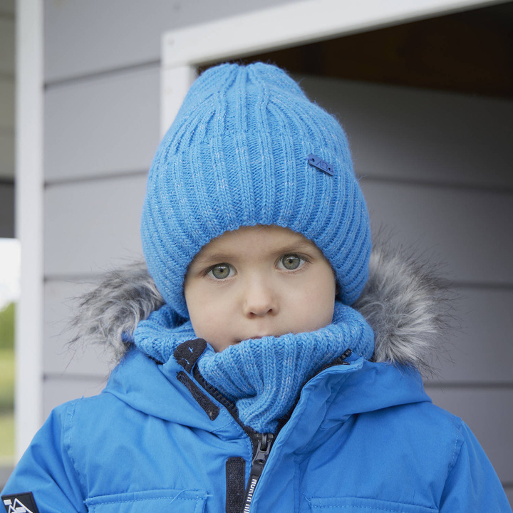 Pojke vinter set: mössa och halsduk, blå, Zeno