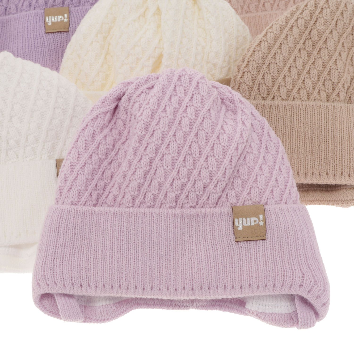 Flicka höst/vår mössa, ljusrosa, med knytband, Dafia