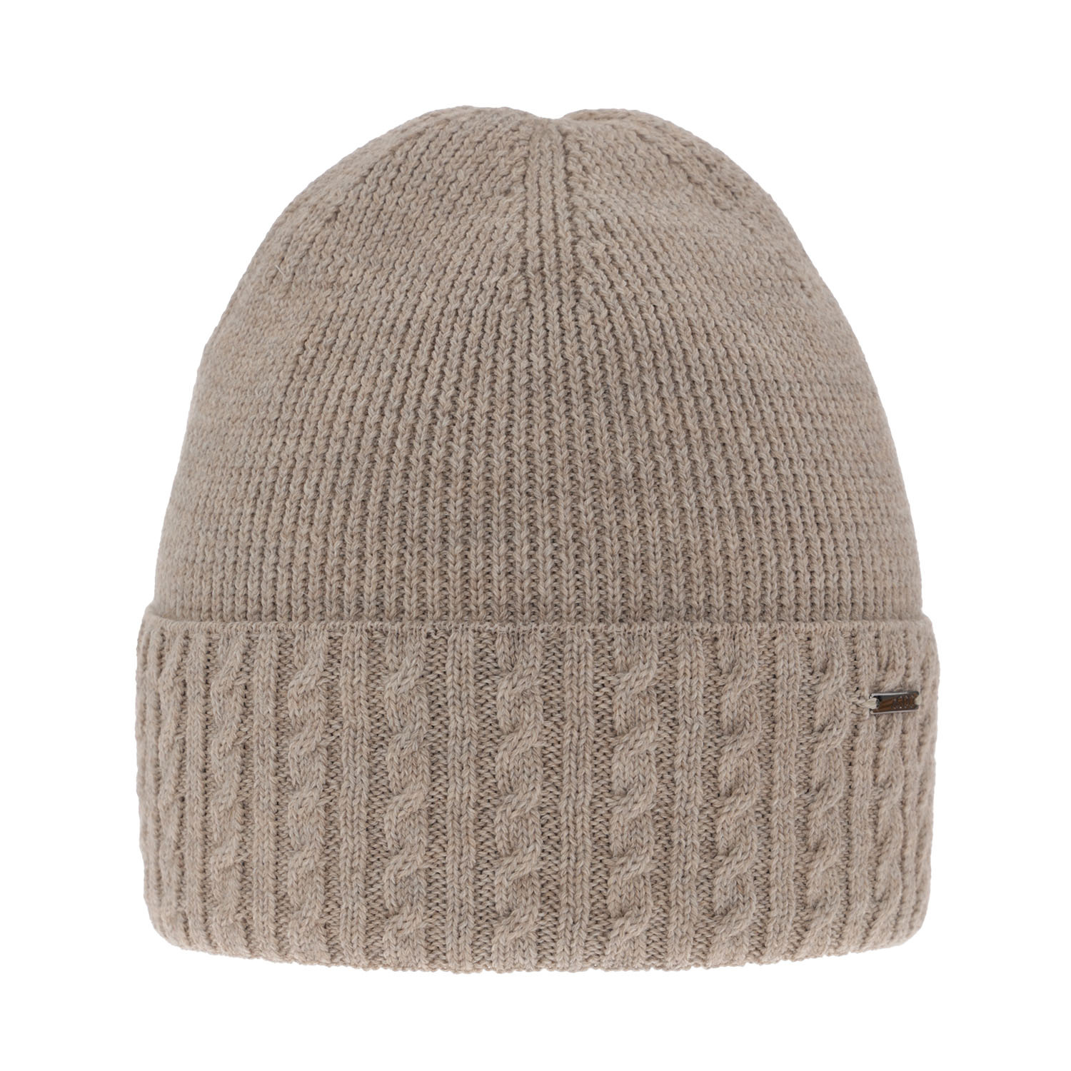 Dam vintermössa, beige, med merinull, Febe