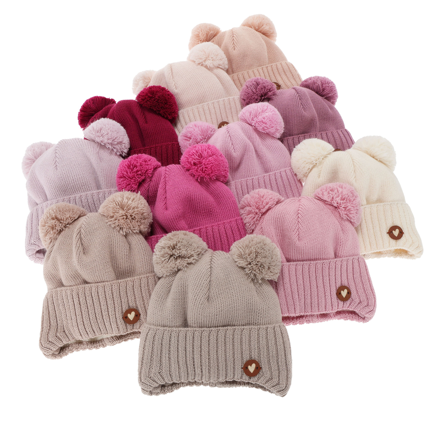 Flicka vintermössa, lila, wiązana, med merinull, Mesyna