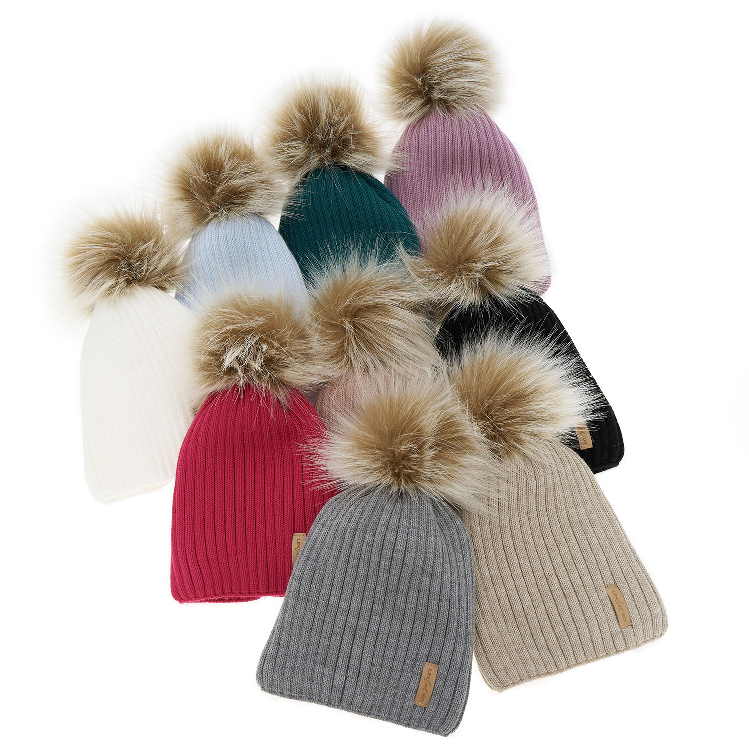 Flicka vintermössa, svart, med pompom, Werbena
