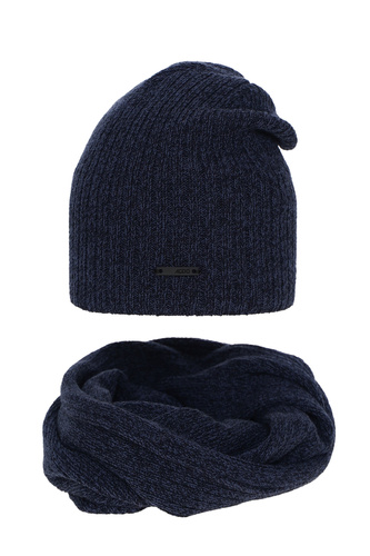 Pojke vinter set: mössa och tubhalsduk, gråblå, Elmer