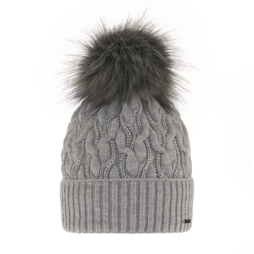 Dam vintermössa, grå, med pompom, Deva
