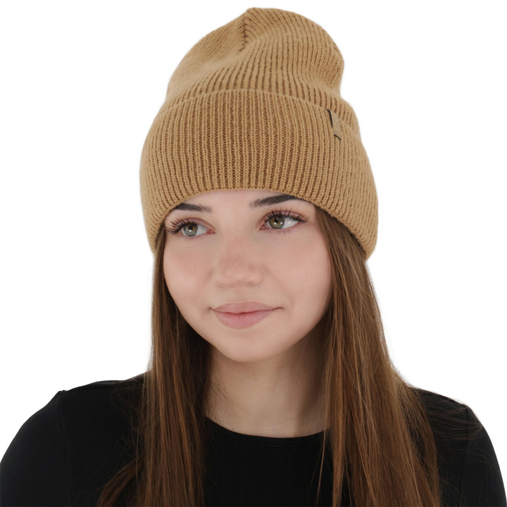 Dam vintermössa, camel, med merinull, Tahoe