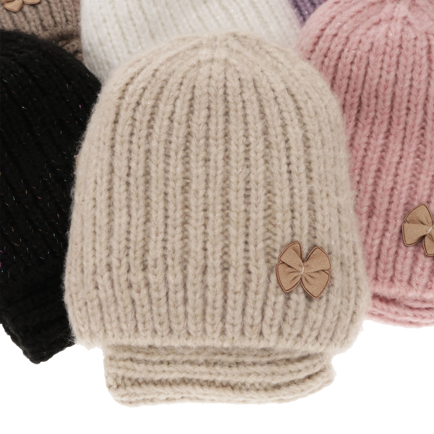 Flicka vinter set: mössa och tubhalsduk, beige, Ingrid
