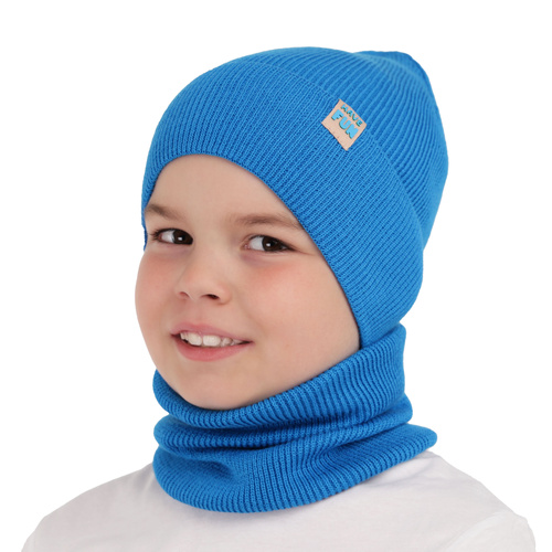 Pojke höst/vår set: mössa och halsduk, korallfärgad, med bomull, Ottavio