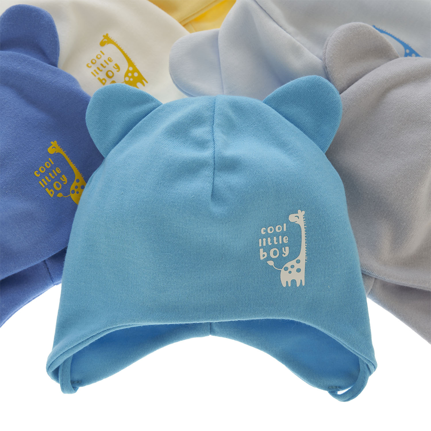 Pojke höst/vår mössa, creme, med knytband, Figo