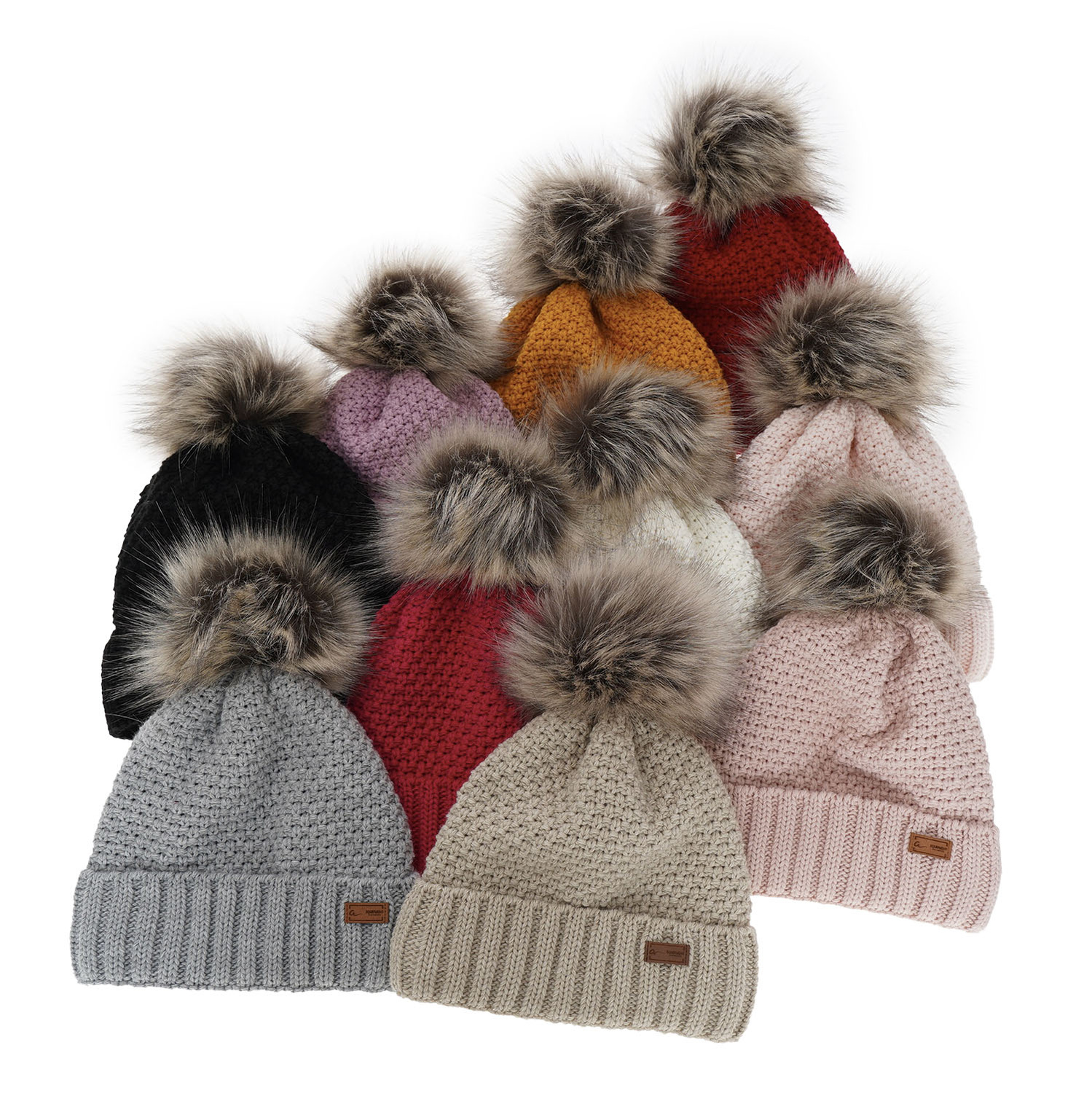 Flicka vintermössa, svart, med pompom, Pola
