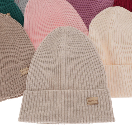 Dam vinter, vår mössa, lila, 100% Merino Ull, Sophie