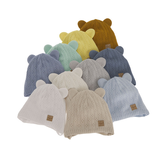 Pojke höst/vår mössa, mintgrön, med bomull, med knytband, Austin