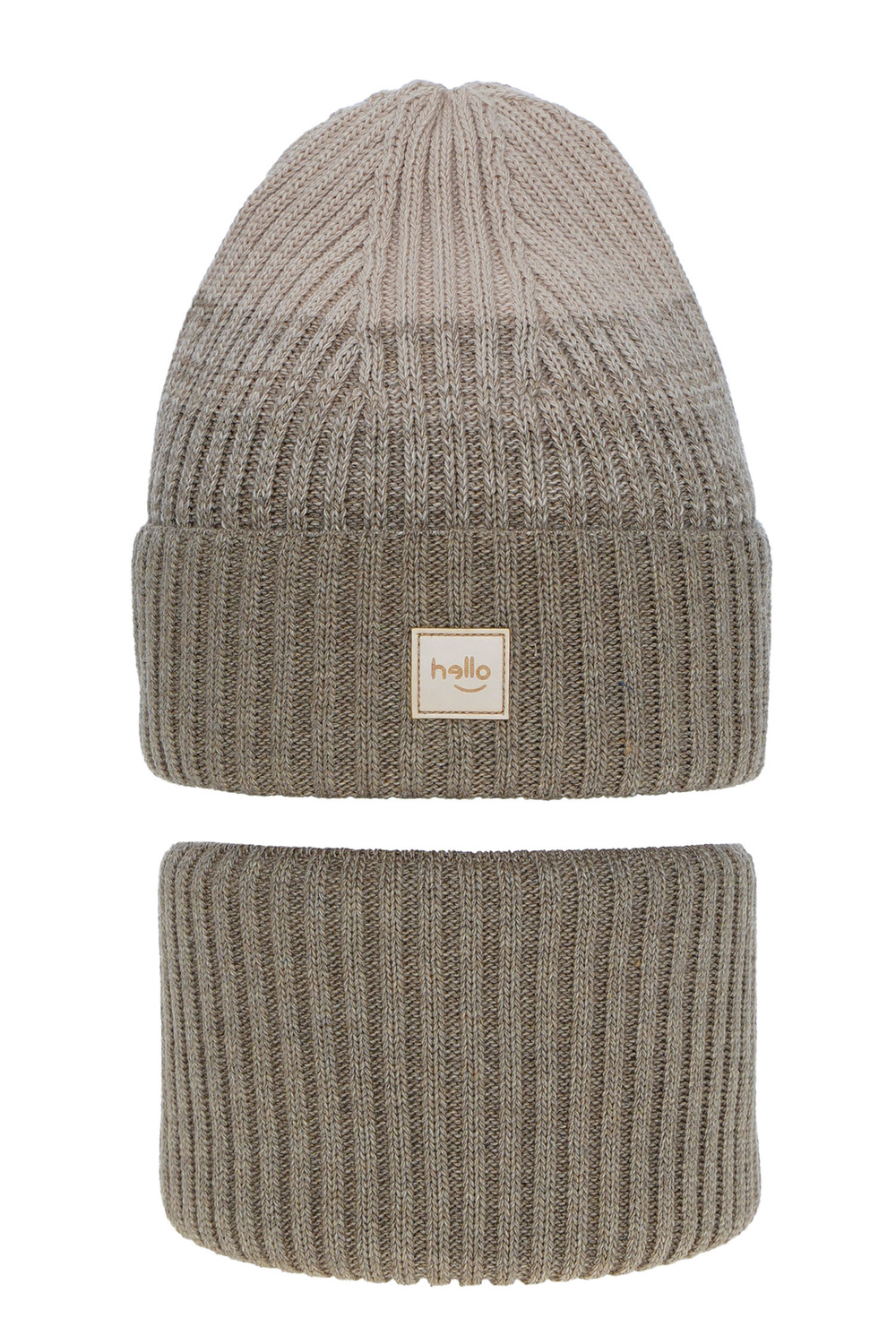 Flicka vinter set: mössa och tubhalsduk, beige, Tasha