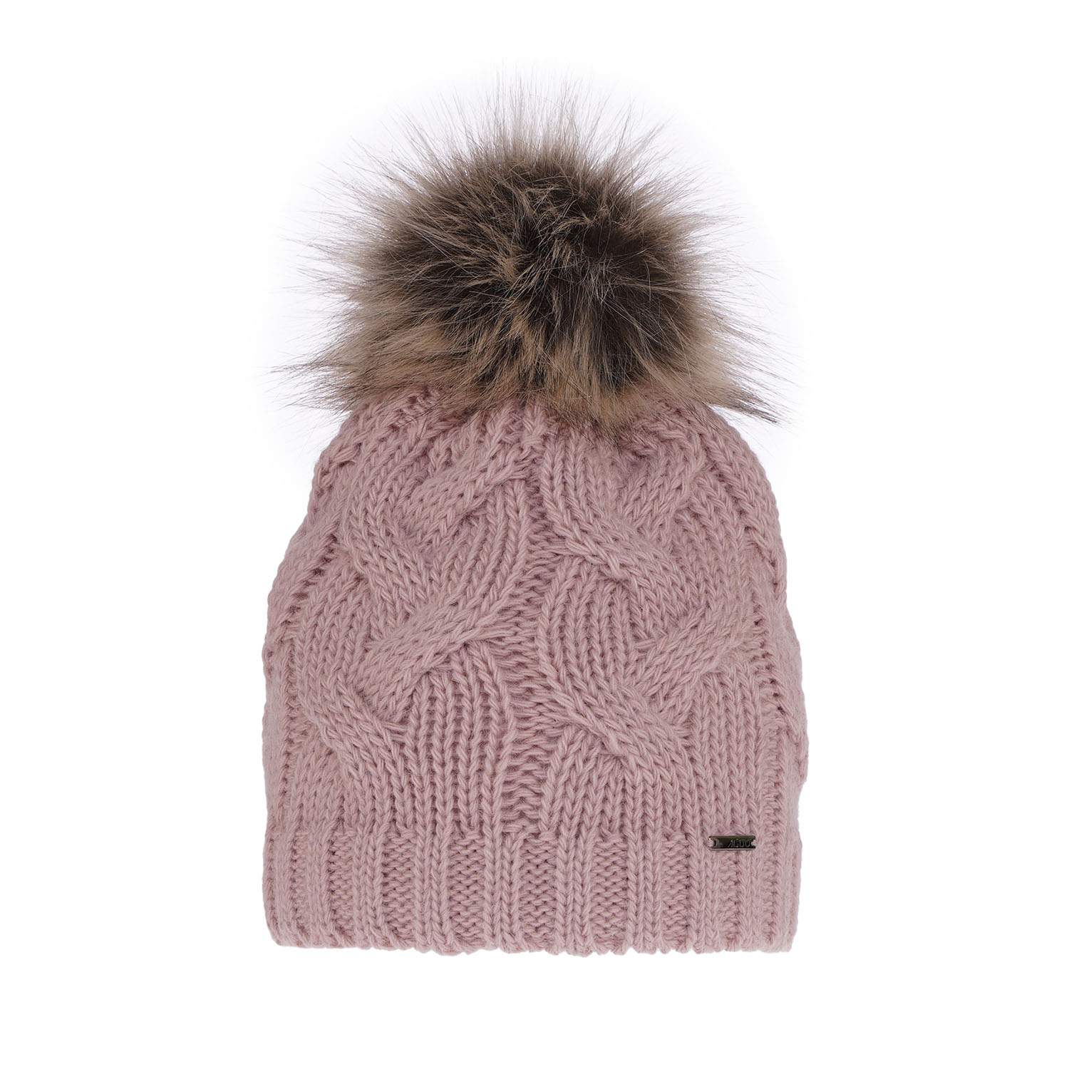 Dam vintermössa, rosa, med pompom, Terri