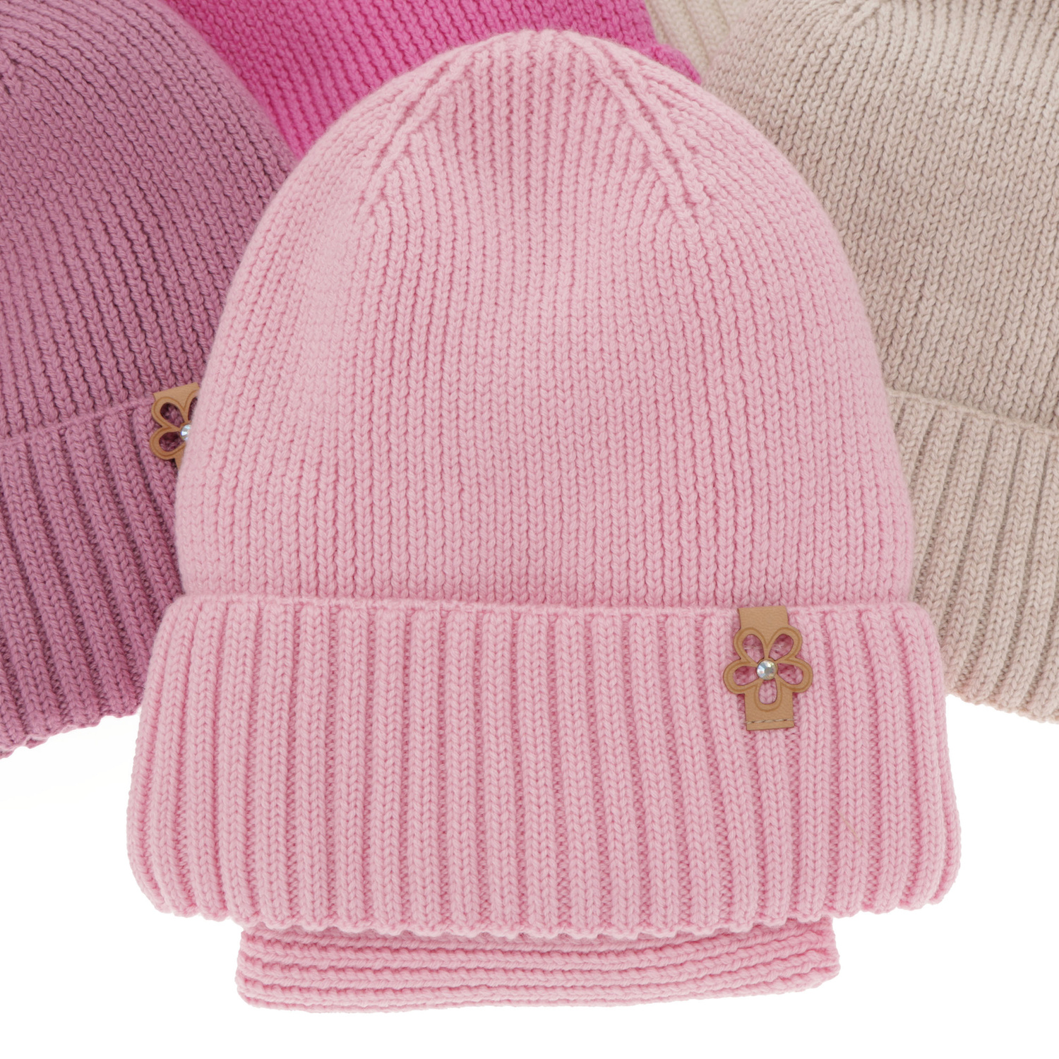 Flicka vinter set: mössa och tubhalsduk, grå, 100% Merino Ull, Nelita