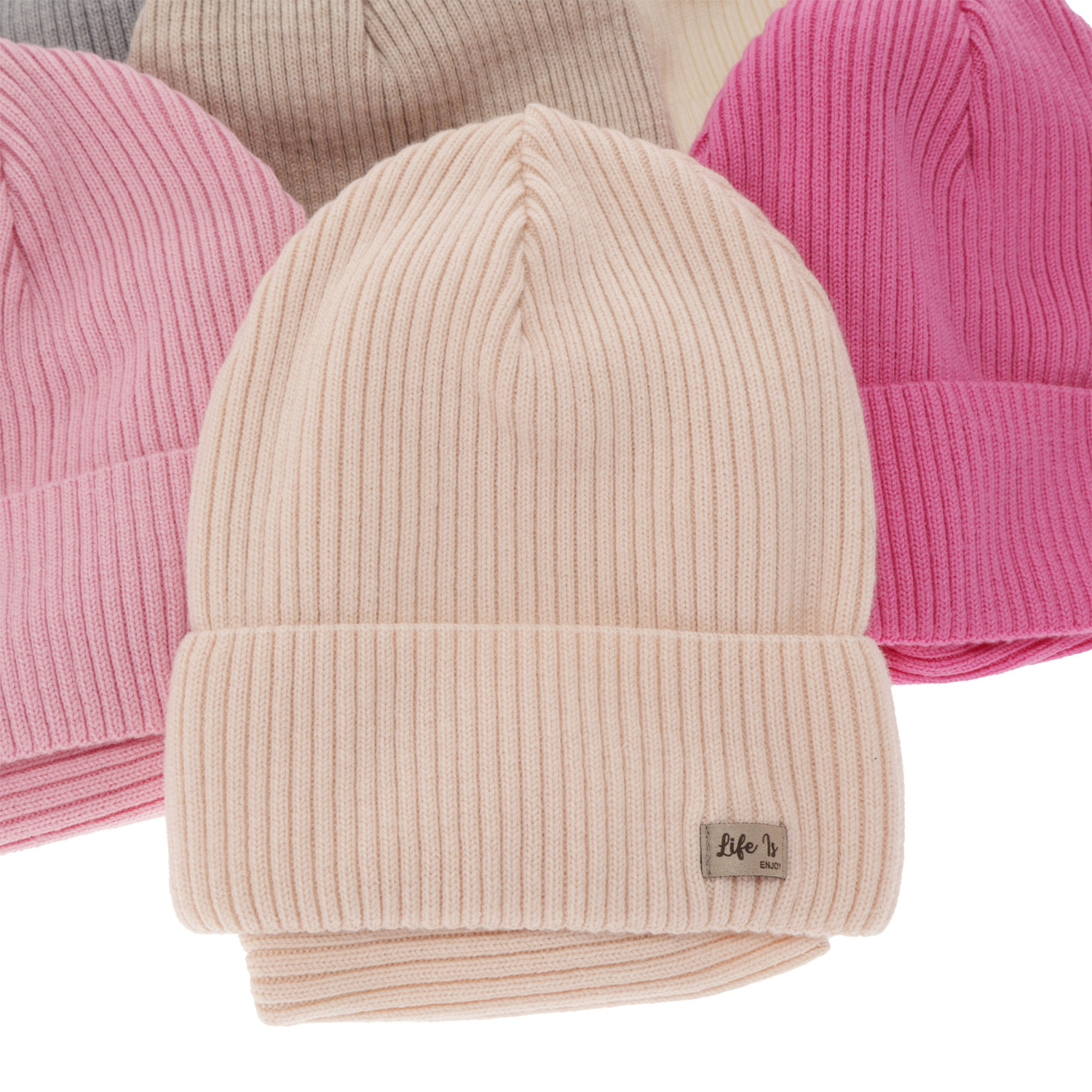 Flicka höst/vår set: mössa och tubhalsduk, gråbrun, 100% Merino Ull, Itra