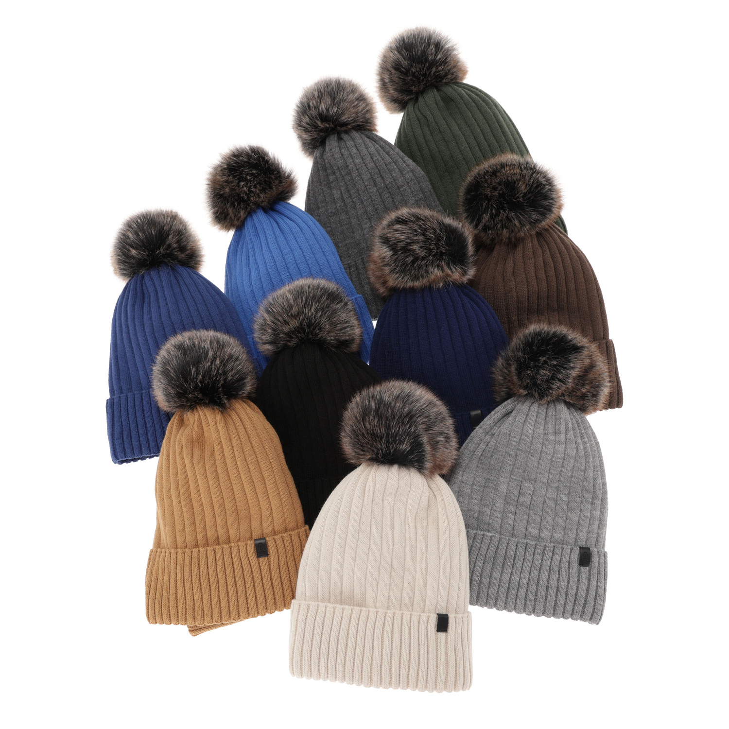 Pojke vinter set: mössa och halsduk, camel, med pompom, Relax