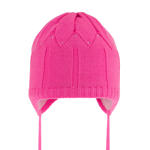 Flicka höst/vår mössa, rosa, med knytband, Mercja