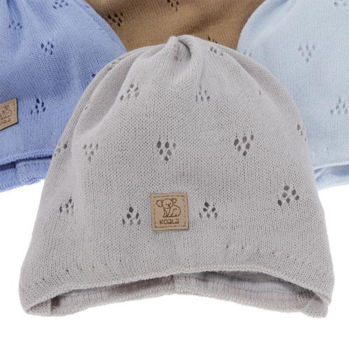 Pojke höst/vår mössa, blå, med knytband, Slate