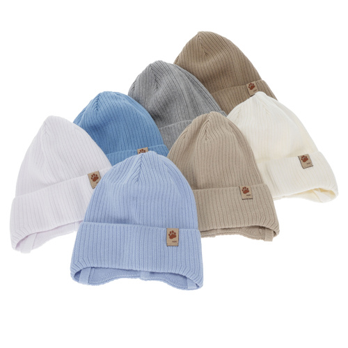 Pojke höst/vår mössa, blå, med knytband, 100% bomull, Elmar