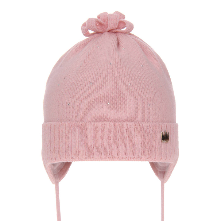 Flicka höst/vår mössa, rosa, med knytband, Oliwka