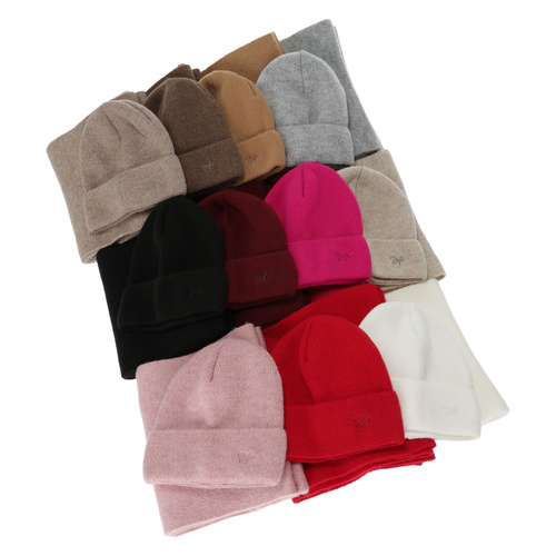 Dam vinter set: mössa och halsduk, beige, Rava