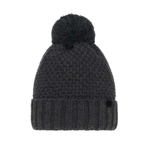 Pojke vintermössa, grå, med pompom, Polins
