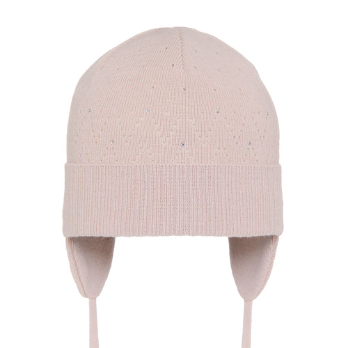 Flicka höst/vår mössa, beige, med knytband, Apka