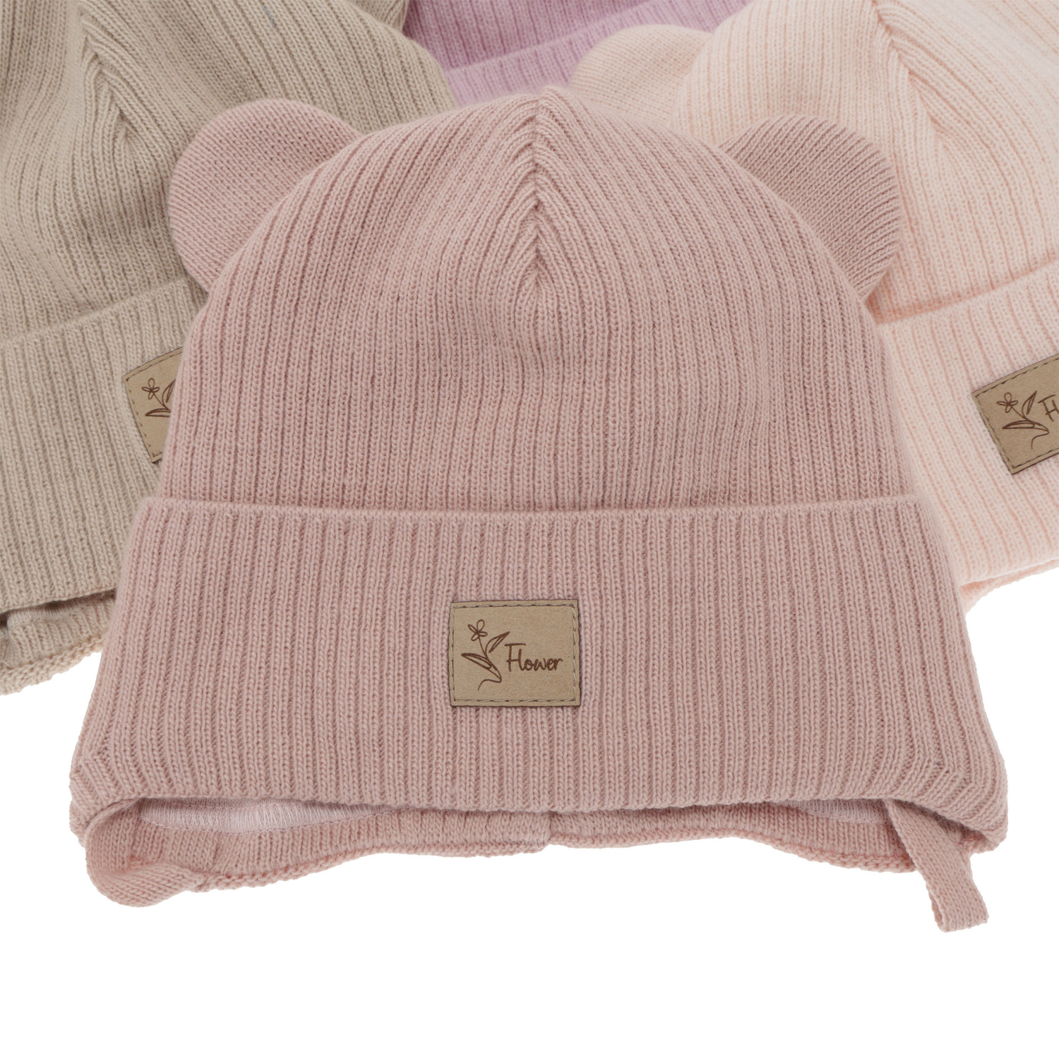 Flicka höst/vår mössa, krämfärgad, med knytband, Djona