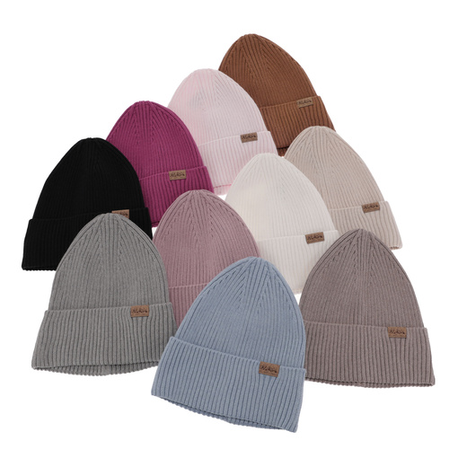 Dam vinter, vår mössa, beige, med bomull, Messina