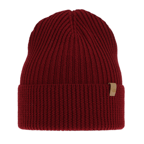 Dam vintermössa, röd, 100% Merino Ull, Isla