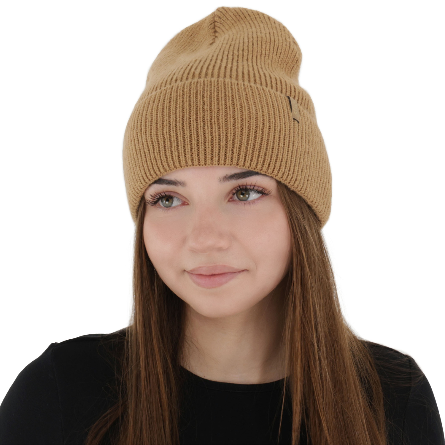 Dam vintermössa, camel, med merinull, Tahoe
