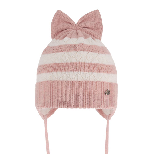 Flicka höst/vår mössa, rosa, med knytband, Leda
