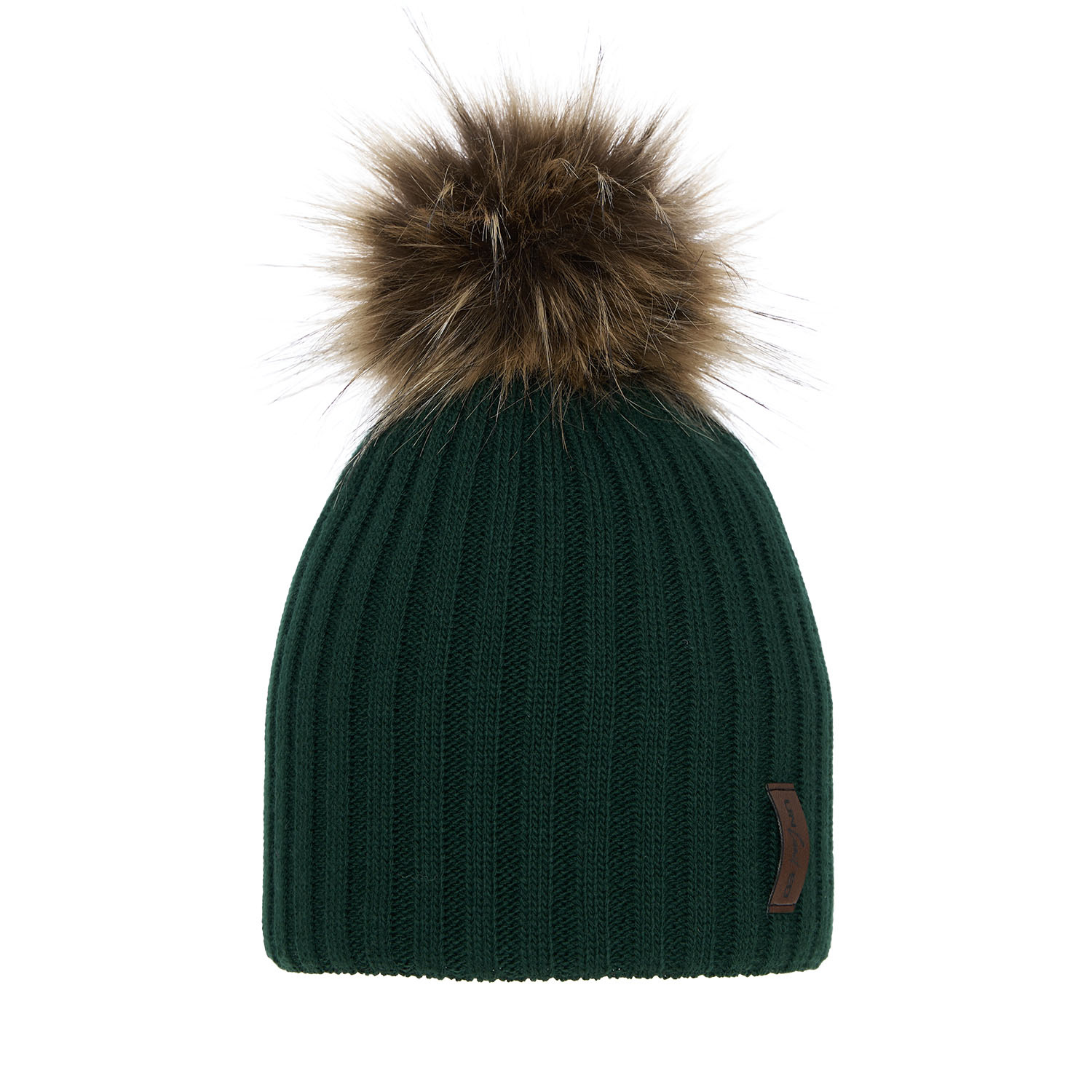 Pojke vintermössa, grön, med pompom, Amur