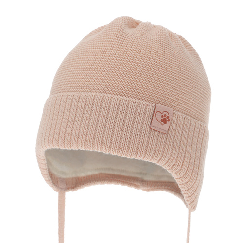 Flicka vintermössa, morell, med knytband, med merinull, Dari
