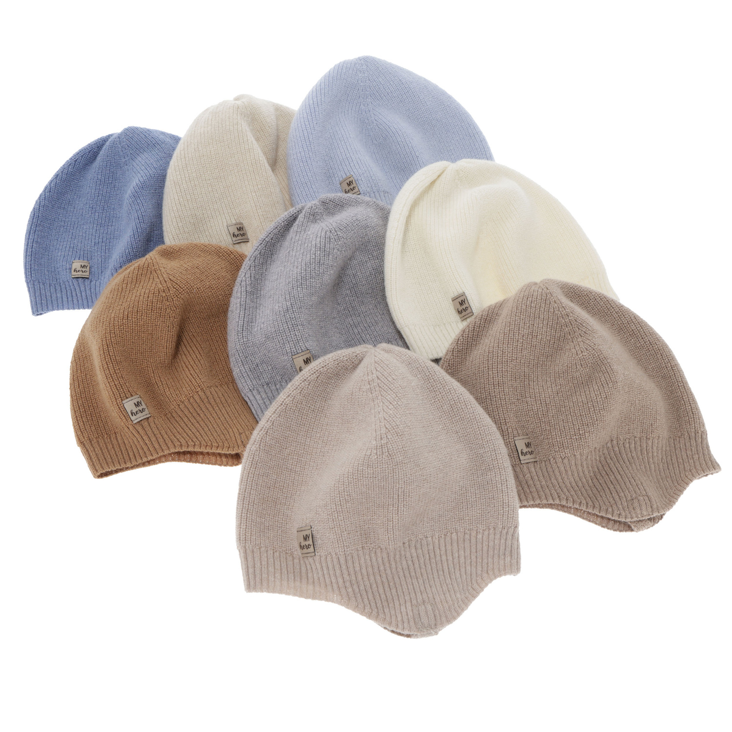 Pojke höst/vår mössa, ljusbeige, med merinull, med knytband, Tono