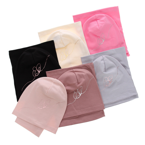 Flicka höst/vår set: mössa och tubhalsduk, rosa, fodrad med bomull, Jula