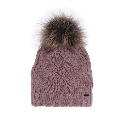 Dam vintermössa, vinter, lila, med pompom, Terri
