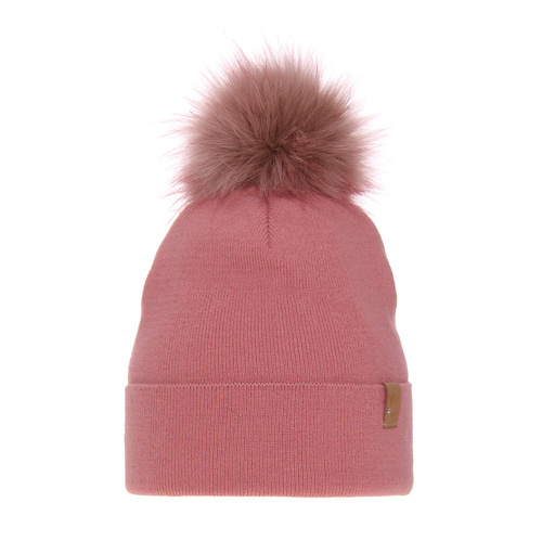 Dam vintermössa, rosa, med pompom, Kalia