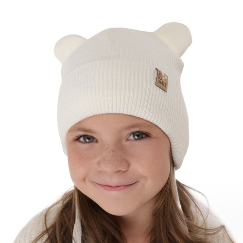 Flicka höst/vår mössa, lila, med knytband, Noemi