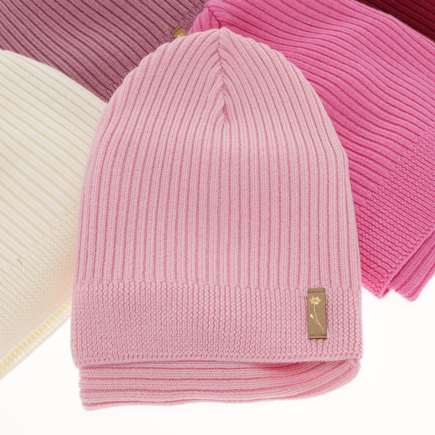 Flicka höst/vår set: mössa och tubhalsduk, rosa, 100% Merino Ull, Chelsie