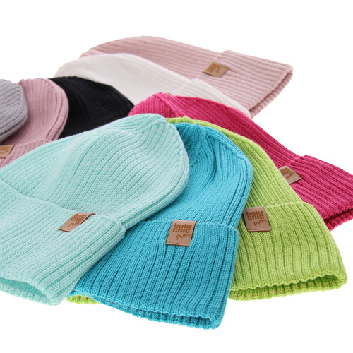 Flicka höst/vår mössa, krämig, med bomull, Isumi