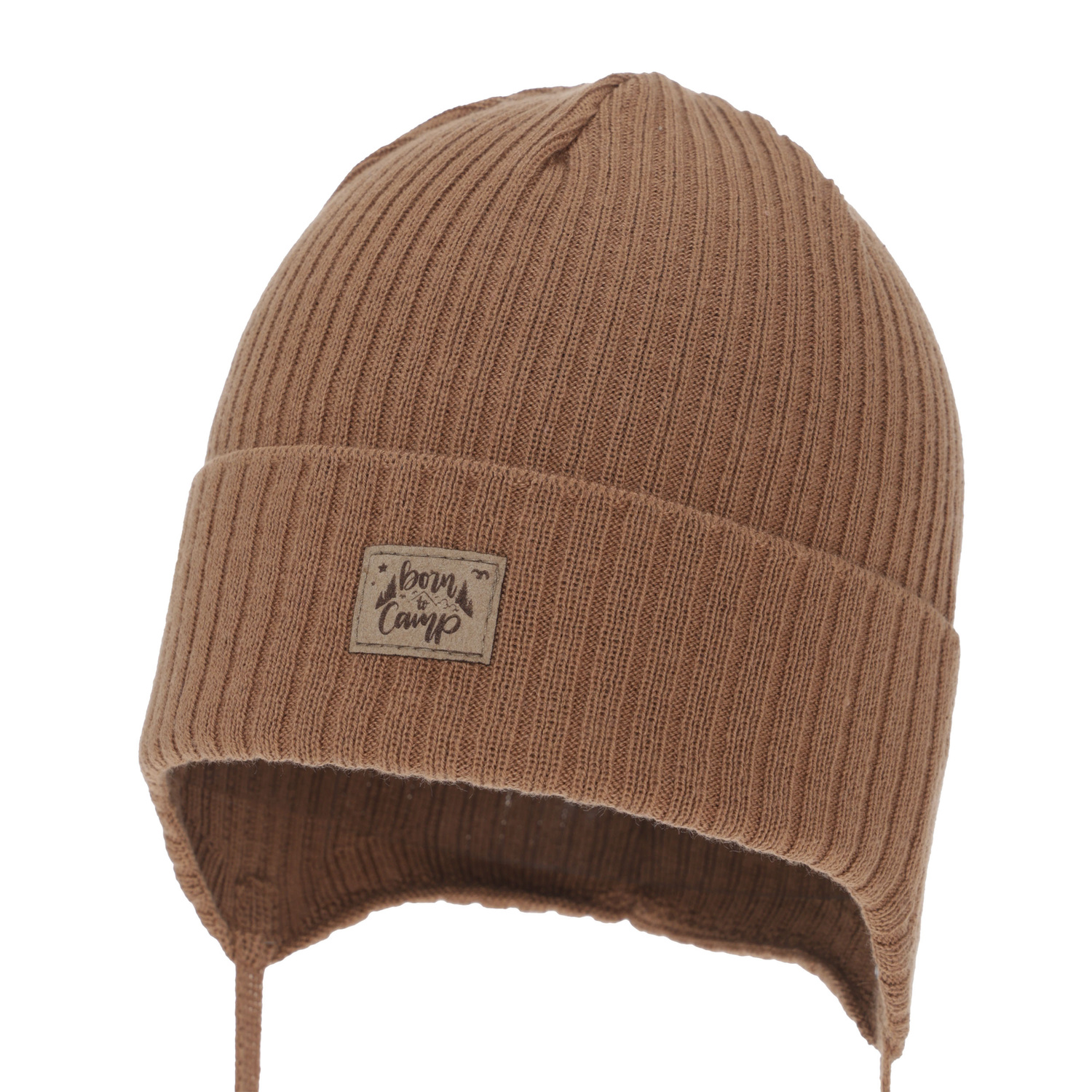 Pojke höst/vår mössa, camel, med knytband, med bomull, Fenris