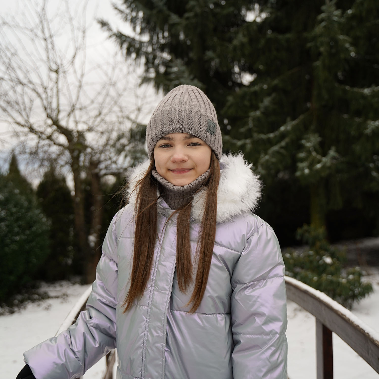 Flicka vinter set: mössa och tubhalsduk, svart, Sula