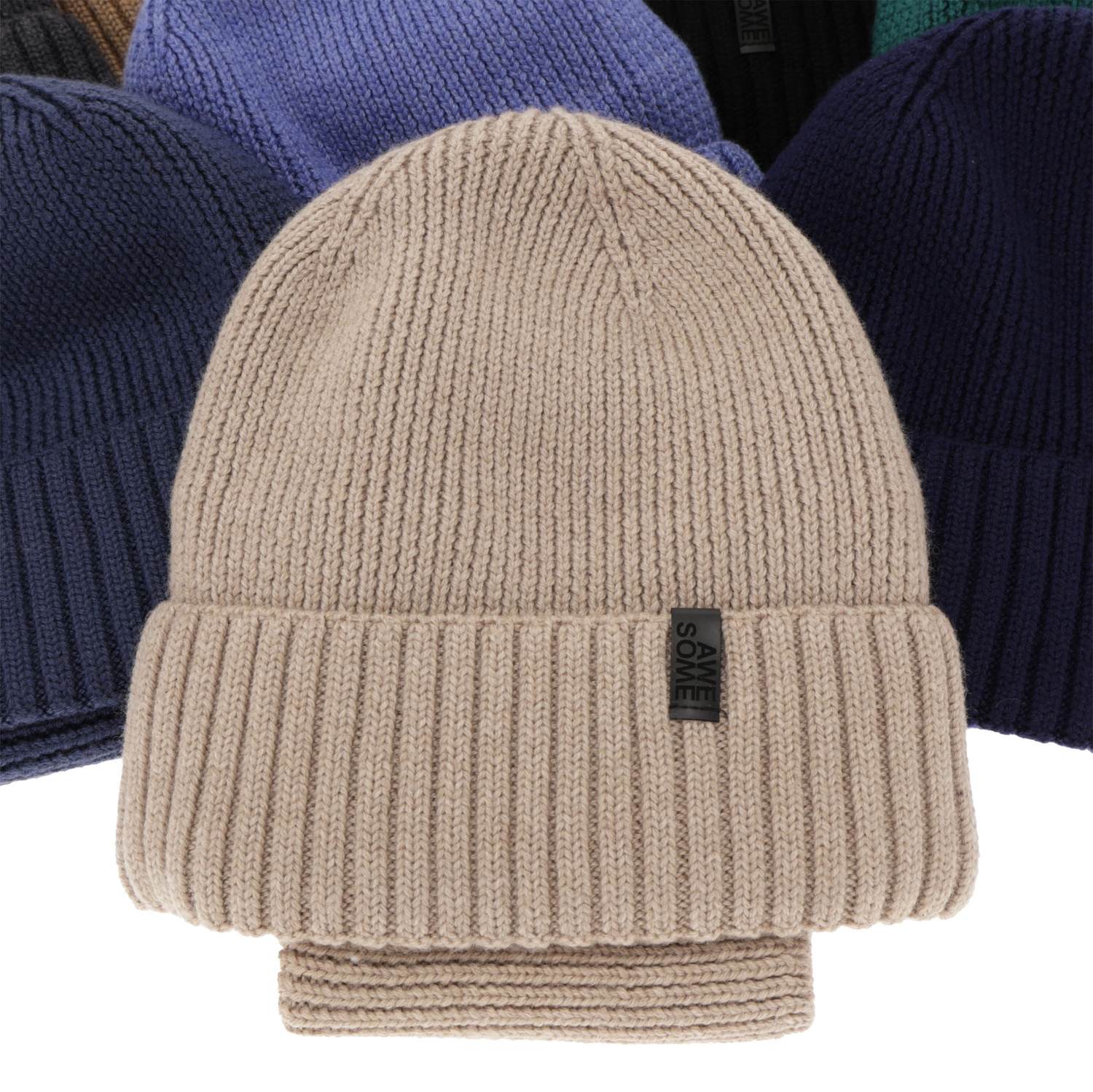 Pojke vinter set: mössa och tubhalsduk, 100% Merino Ull, fodrad med merinull, camel Harbin