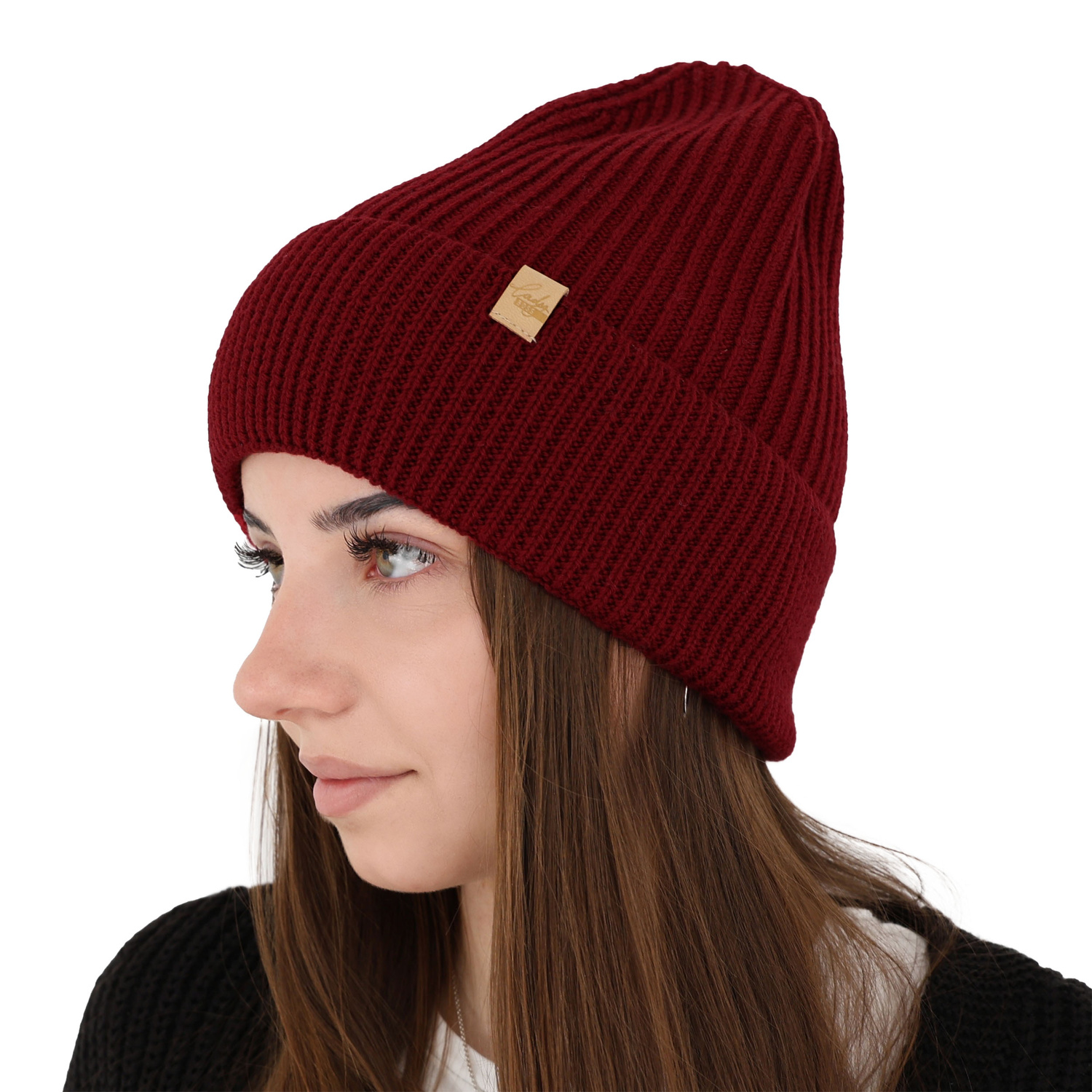 Dam vintermössa, smaragdgrön, 100% Merino Ull, Isla