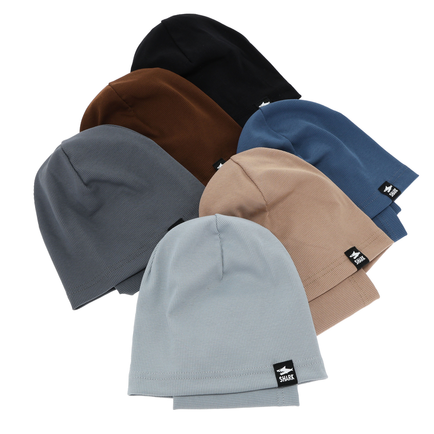 Pojke höst/vår set: mössa och tubhalsduk, bomull, mörkbeige, Rumel