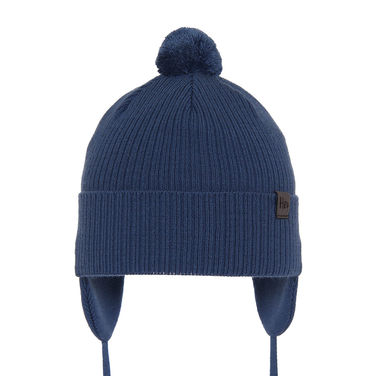 Pojke höst/vår mössa, blå, med knytband, med pompom, Axel