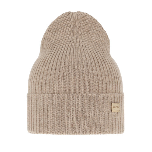 Dam vintermössa, mörkbeige, 100% Merino Ull, Sophie